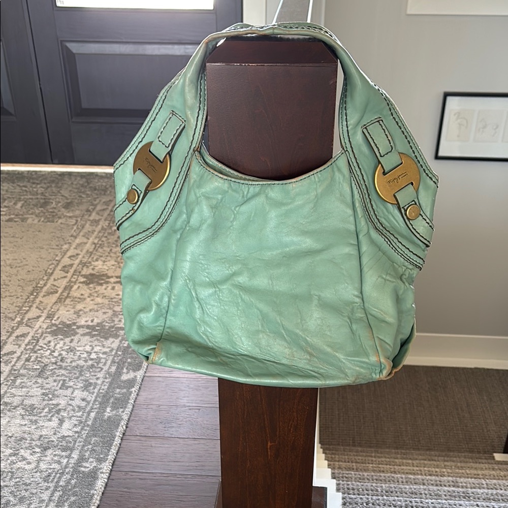 “Fifty Four” by Fossil Simply Sky Blue Large Hobo Leather Bag
